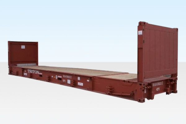 40Ft X 8Ft Used Flat Rack Shipping Container - R-H Container Service