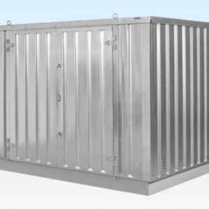 4M X 2.1M Flat Pack Container Store – Galvanised - R-H Container Service