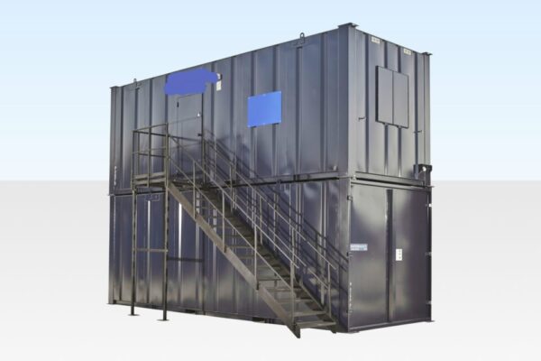 Steel Staircase With Landing & Handrails - R-H Container Service